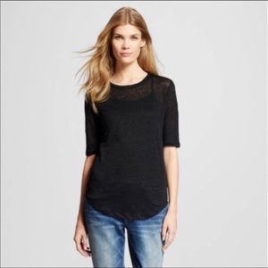 WhoWhatWear Linen Elbow Blouse